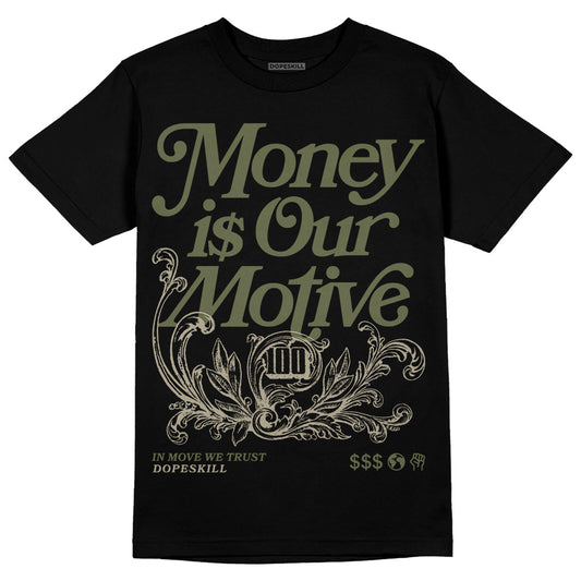 Air Max 90 Ballistic Neutral Olive DopeSkill T-Shirt Money Is Our Motive Typo Graphic Streetwear - Black