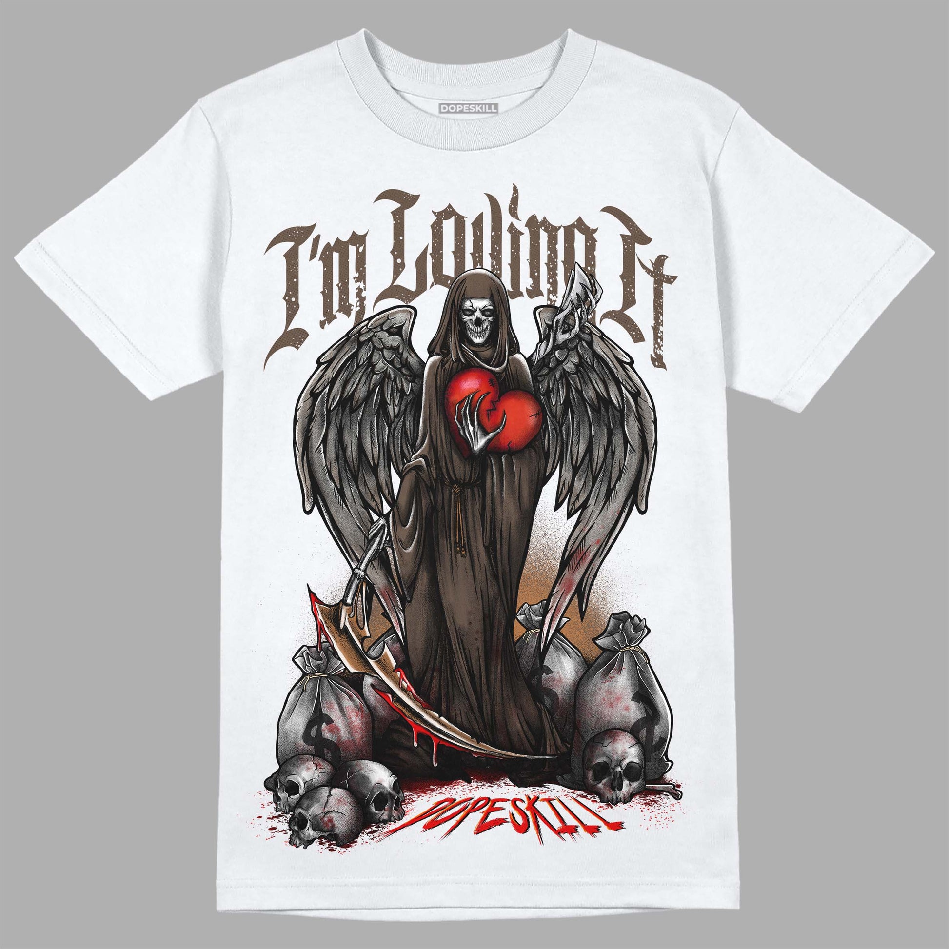 Jordan 1 Retro High OG Palomino DopeSkill T-Shirt New I'm Loving It Graphic Streetwear - White