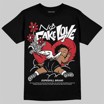 Jordan 11 “Bred Velvet” DopeSkill T-Shirt No Fake Love Graphic Streetwear - Black