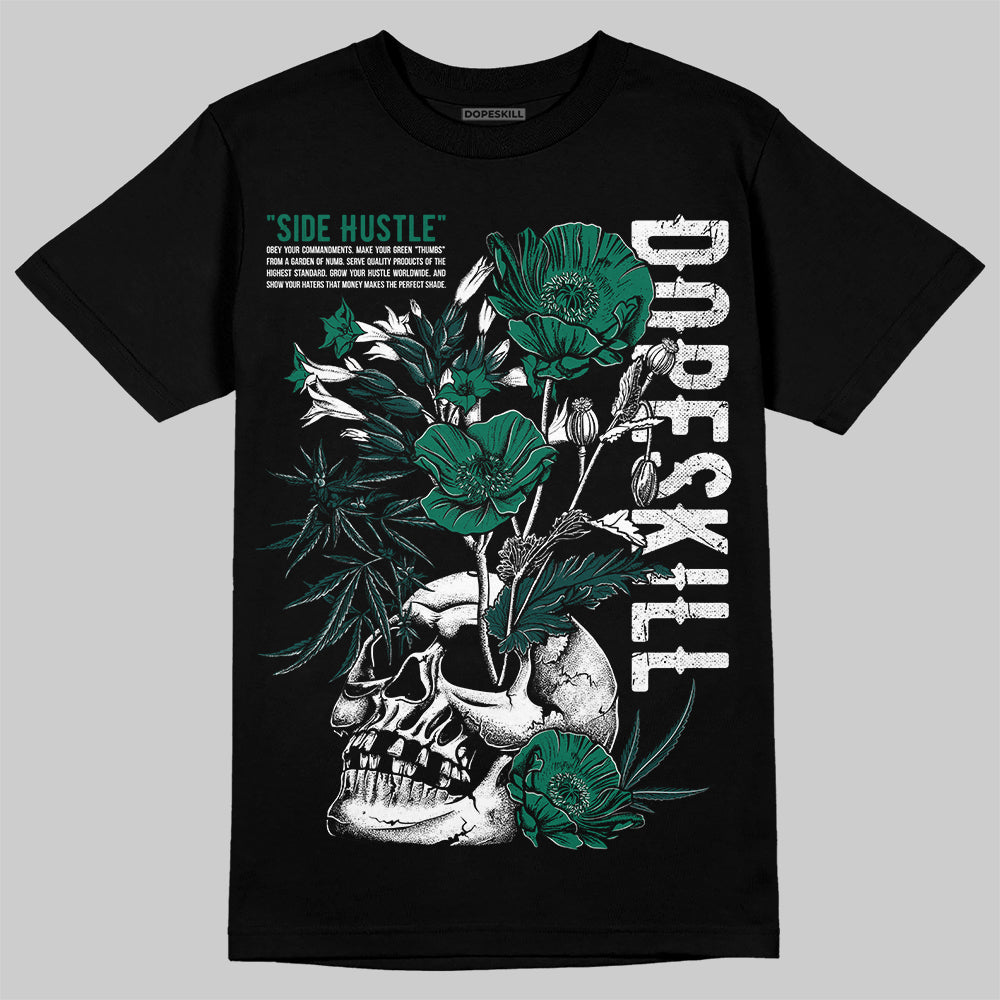 Jordan 4 Retro Oxidized Green DopeSkill T-Shirt Side Hustle Graphic Streetwear - Black