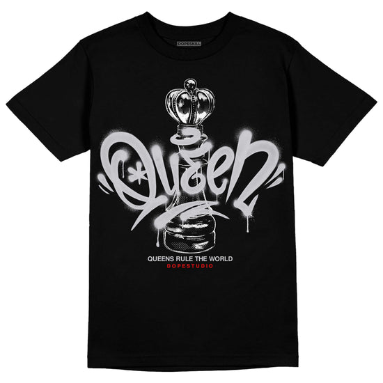 Jordan 2 Retro "Black Cement" DopeSkill T-Shirt Queen Chess Graphic Streetwear - Black