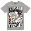 Jordan 4 Retro 'Wet Cement' DopeSkill Grey T-shirt Sorry I've Been Trappin Graphic Streetwear