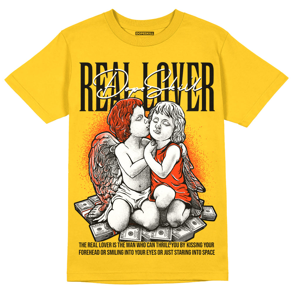 Jordan 4 Retro “Vivid Sulfur” DopeSkill Yellow T-shirt Real Lover Graphic Streetwear 