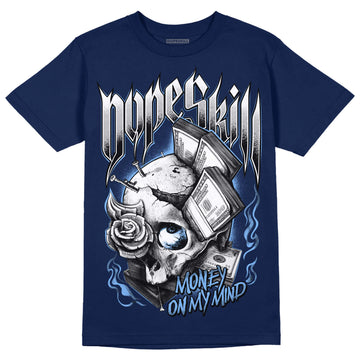 Jordan 5 Midnight Navy DopeSkill Navy T-Shirt Money On My Mind Graphic Streetwear