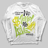 Jordan 13 Retro Bright Cactus DopeSkill Long Sleeve T-Shirt No Money No Love Typo Graphic Streetwear - White