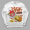 Jordan 4 Thunder DopeSkill Long Sleeve T-Shirt Break Through Graphic Streetwear - White