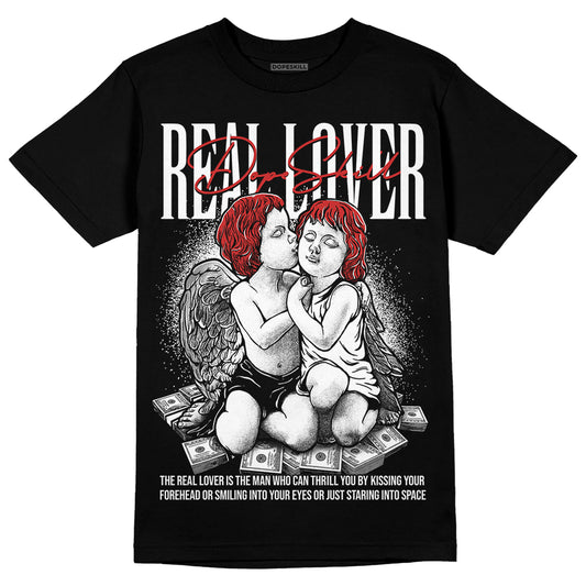 Jordan 1 High OG “Black/White” DopeSkill T-Shirt Real Lover Graphic Streetwear - Black