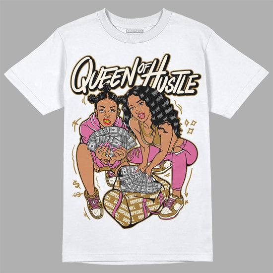 Dunk Low Just Do It “Bronzine/Playful Pink” DopeSkill T-Shirt Queen Of Hustle Graphic Streetwear - White 