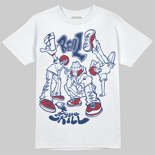 Jordan 6 Retro 'White And Midnight Navy' DopeSkill T-Shirt Real Y2K Players Graphic Streetwear - White 