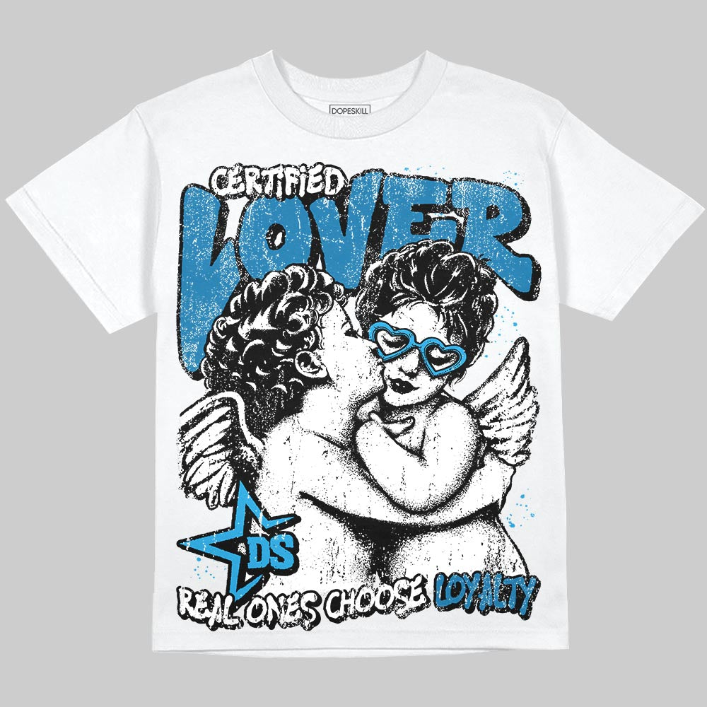 Jordan 4 Retro Military Blue DopeSkill T-Shirt Real Ones Choose Loyalty Graphic Streetwear - White