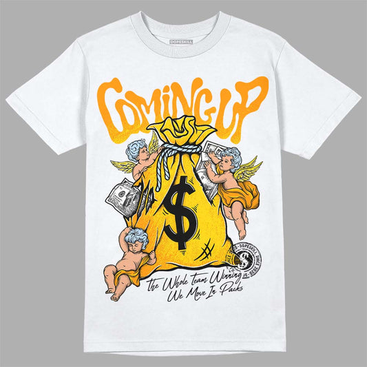 Jordan 6 “Yellow Ochre” DopeSkill T-Shirt Money Bag Coming Up Graphic Streetwear - White