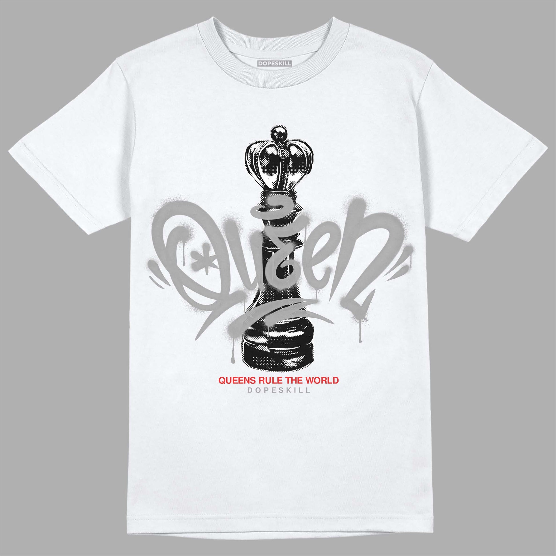 Grey Sneakers DopeSkill T-Shirt Queen Chess Graphic Streetwear - White