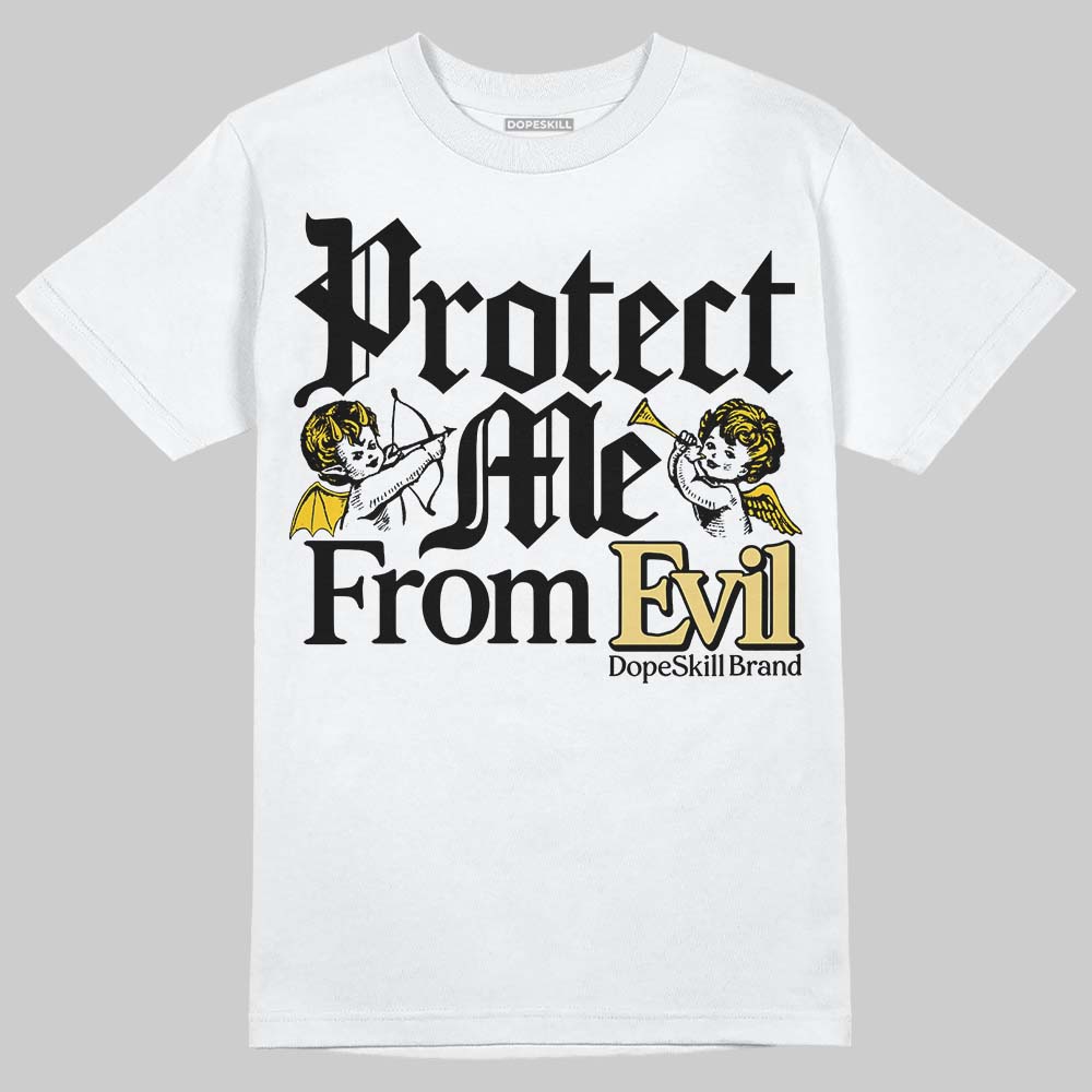 Quai 54 x Air Jordan 1 Retro Low OG Tour Yellow Black DopeSkill T-Shirt Protect Me From Evil Graphic Streetwear - White