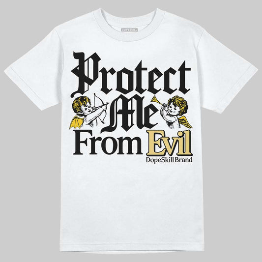 Quai 54 x Air Jordan 1 Retro Low OG Tour Yellow Black DopeSkill T-Shirt Protect Me From Evil Graphic Streetwear - White
