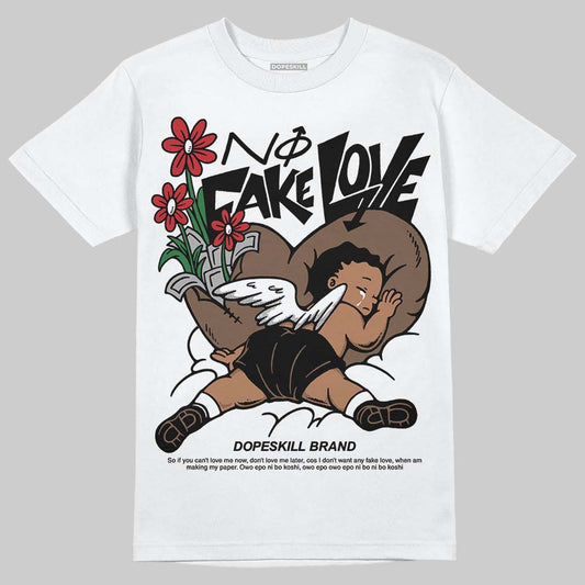 Jordan 9 'Olive' DopeSkill T-Shirt No Fake Love Graphic Streetwear - WHite