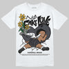 Jordan 3 Retro Black Cat DopeSkill T-Shirt No Fake Love Graphic Streetwear - White