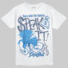 Jordan 11 Retro Low Diffused Blue DopeSkill T-Shirt Speak It Graphic Streetwear - White 