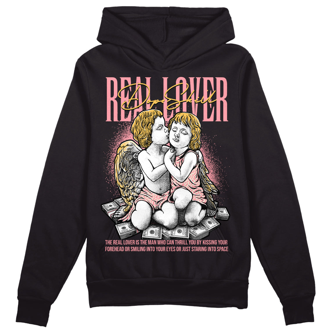 Jordan 3 GS “Red Stardust” DopeSkill Hoodie Sweatshirt Real Lover  Graphic Streetwear - Black