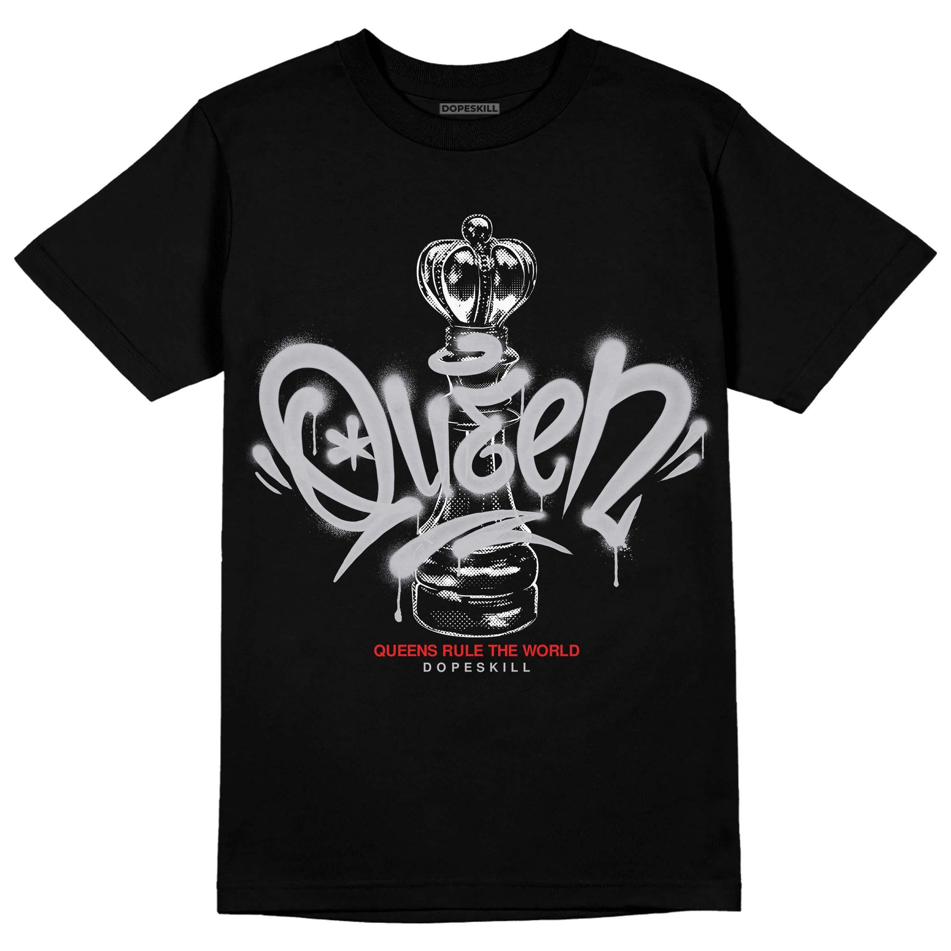 Grey Sneakers DopeSkill T-Shirt Queen Chess Graphic Streetwear - Black