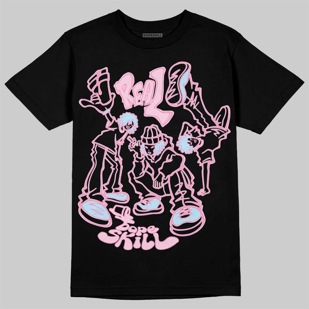 Jordan 1 Low SE Paw Print Pink Foam DopeSkill T-Shirt Real Y2K Players Graphic Streetwear - Black