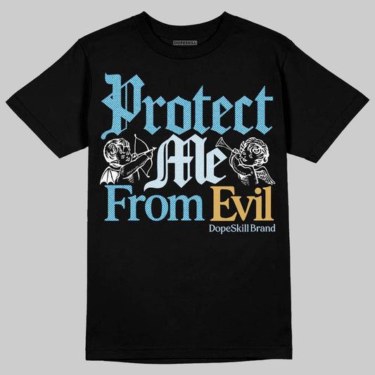 Jordan 4 Denim “Worn Blue” DopeSkill T-Shirt Protect Me From Evil Graphic Streetwear - Black