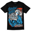 Jordan 4 Retro Military Blue DopeSkill T-Shirt Stackin Mines Graphic Streetwear - Black