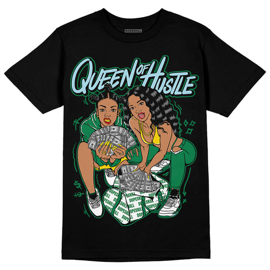 Jordan 5 “Lucky Green” DopeSkill T-Shirt Queen Of Hustle Graphic Streetwear - Black