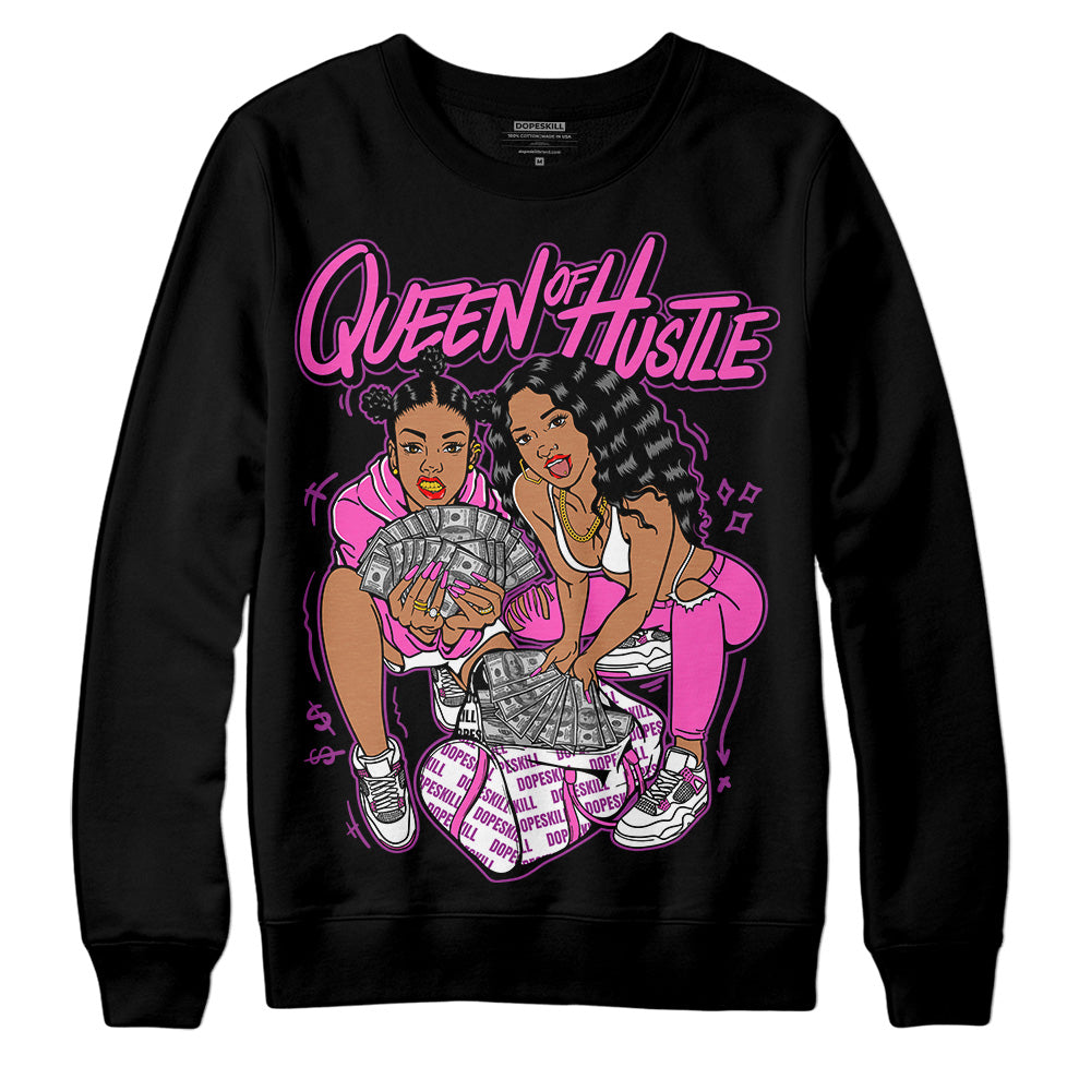 Jordan 4 GS “Hyper Violet” DopeSkill Sweatshirt Queen Of Hustle Graphic Streetwear - Black