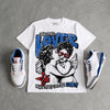 “True Blue” 3s DopeSkill Oversize Print T-Shirt Real Ones Choose Loyalty Graphic