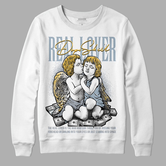 Jordan 13 “Blue Grey” DopeSkill Sweatshirt Real Lover Graphic Streetwear - White 