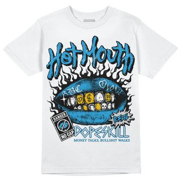 Jordan 4 Retro Military Blue DopeSkill T-Shirt Hot Mouth Graphic Streetwear - White