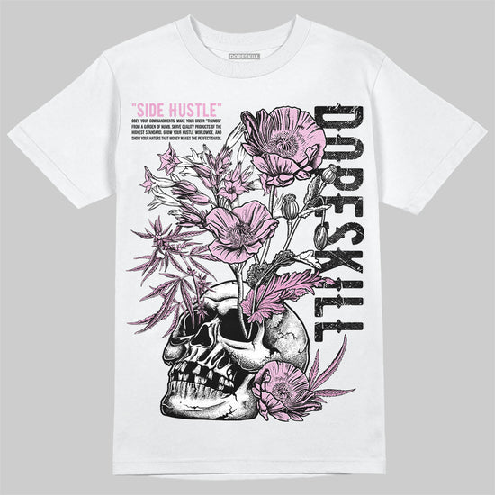 Jordan 4 WMNS “Orchid” DopeSkill T-Shirt Side Hustle Graphic Streetwear - White