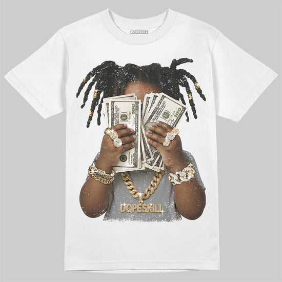 Jordan 5 Retro Wolf Grey (2026) DopeSkill T-Shirt Rich Youth Graphic Streetwear - White 