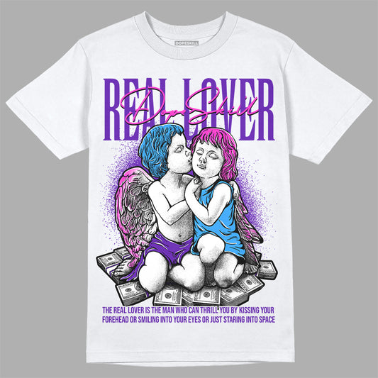 Dunk Low Championship Court Purple DopeSkill T-Shirt Real Lover Graphic Streetwear - White