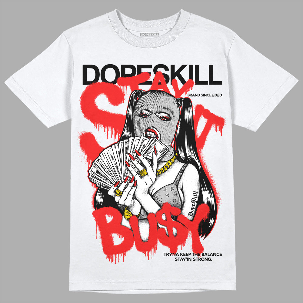 Jordan Spizike Low Bred DopeSkill T-Shirt Stay It Busy Graphic Streetwear - White 