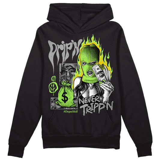 Jordan 5 "Green Bean" DopeSkill Hoodie Sweatshirt Drip'n Never Tripp'n Graphic Streetwear - Black