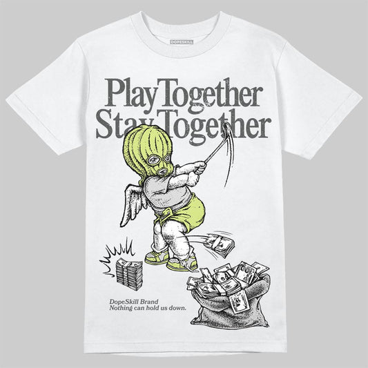 Jordan 4 GS “Light Lemon Twist” DopeSkill T-Shirt Play together, Stay together Graphic Streetwear - White