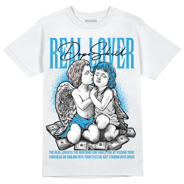 Jordan 4 Retro Military Blue DopeSkill T-Shirt Real Lover Graphic Streetwear - WHite