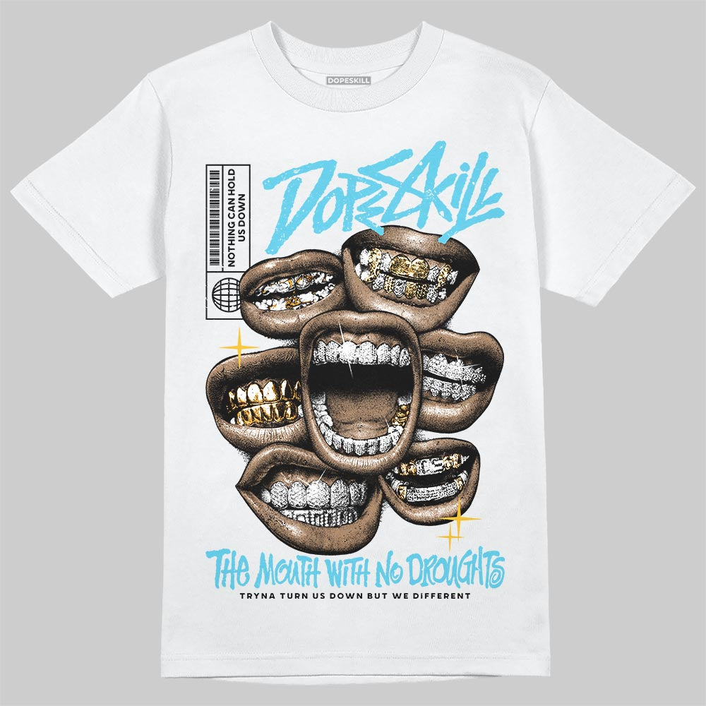 Jordan 11 Retro Gamma Blue (2025) DopeSkill T-Shirt The Mouth With No Droughts Graphic Streetwear - White