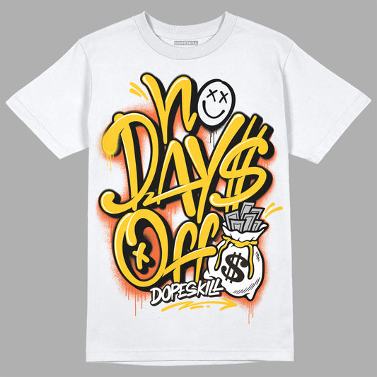 Yellow Sneakers DopeSkill T-Shirt No Days Off Graphic Streetwear - White