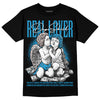 Jordan 4 Retro Military Blue DopeSkill T-Shirt Real Lover Graphic Streetwear - Black