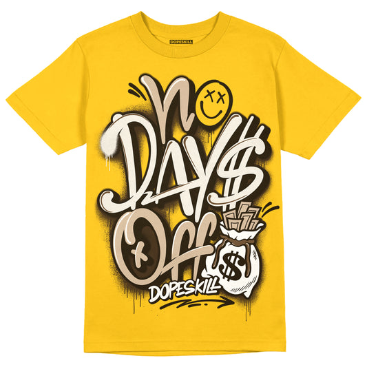 Yellow Sneakers DopeSkill Gold T-shirt No Days Off Graphic Streetwear