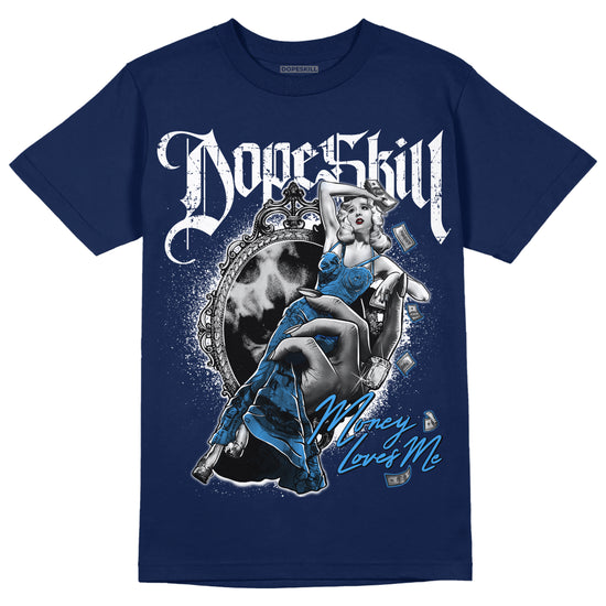 Jordan 3 "Midnight Navy" DopeSkill Navy T-shirt Money Loves Me Graphic Streetwear