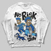 Jordan 12 “Blueberry” DopeSkill Long Sleeve T-Shirt No Risk No Story Graphic Streetwear - White