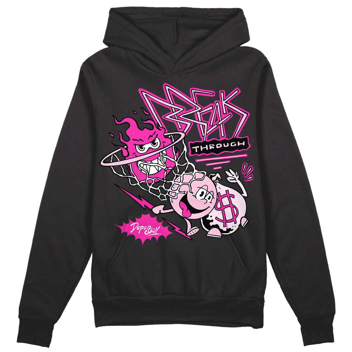 Dunk Low Triple Pink DopeSkill Hoodie Sweatshirt Break Through Graphic Streetwear - Black