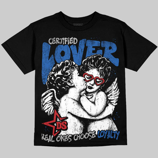 Jordan 3 "True Blue" DopeSkill Oversize Print T-Shirt Real Ones Choose Loyalty Graphic Streetwear - Black