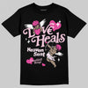 Dunk Low GS 'Triple Pink' DopeSkill T-Shirt New Love Heals Graphic Streetwear - Black