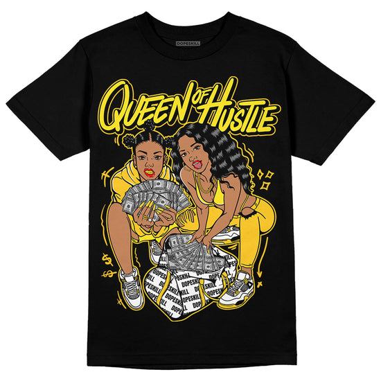 Jordan 4 Retro “Vivid Sulfur” DopeSkill T-Shirt Queen Of Hustle Graphic Streetwear - Black 