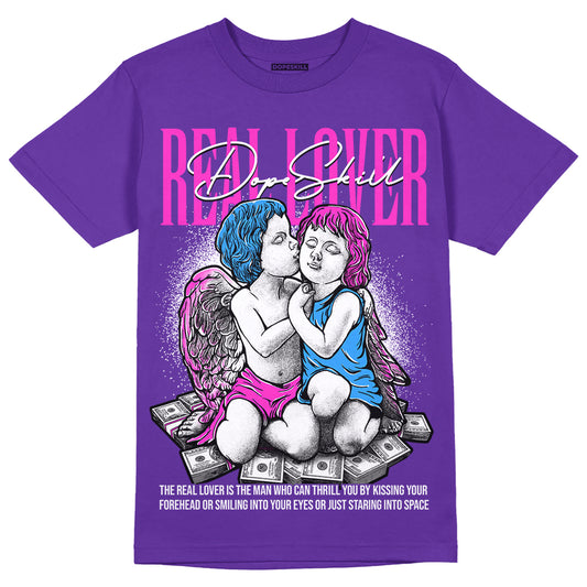 Dunk Low Championship Court Purple DopeSkill Purple T-shirt Real Lover Graphic Streetwear