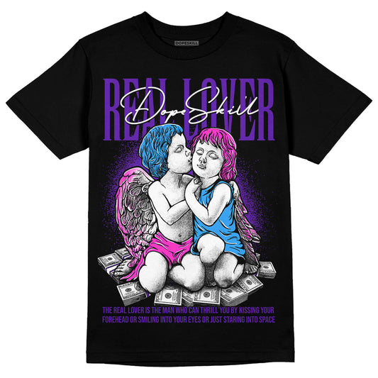 Dunk Low Championship Court Purple DopeSkill T-Shirt Real Lover Graphic Streetwear - Black